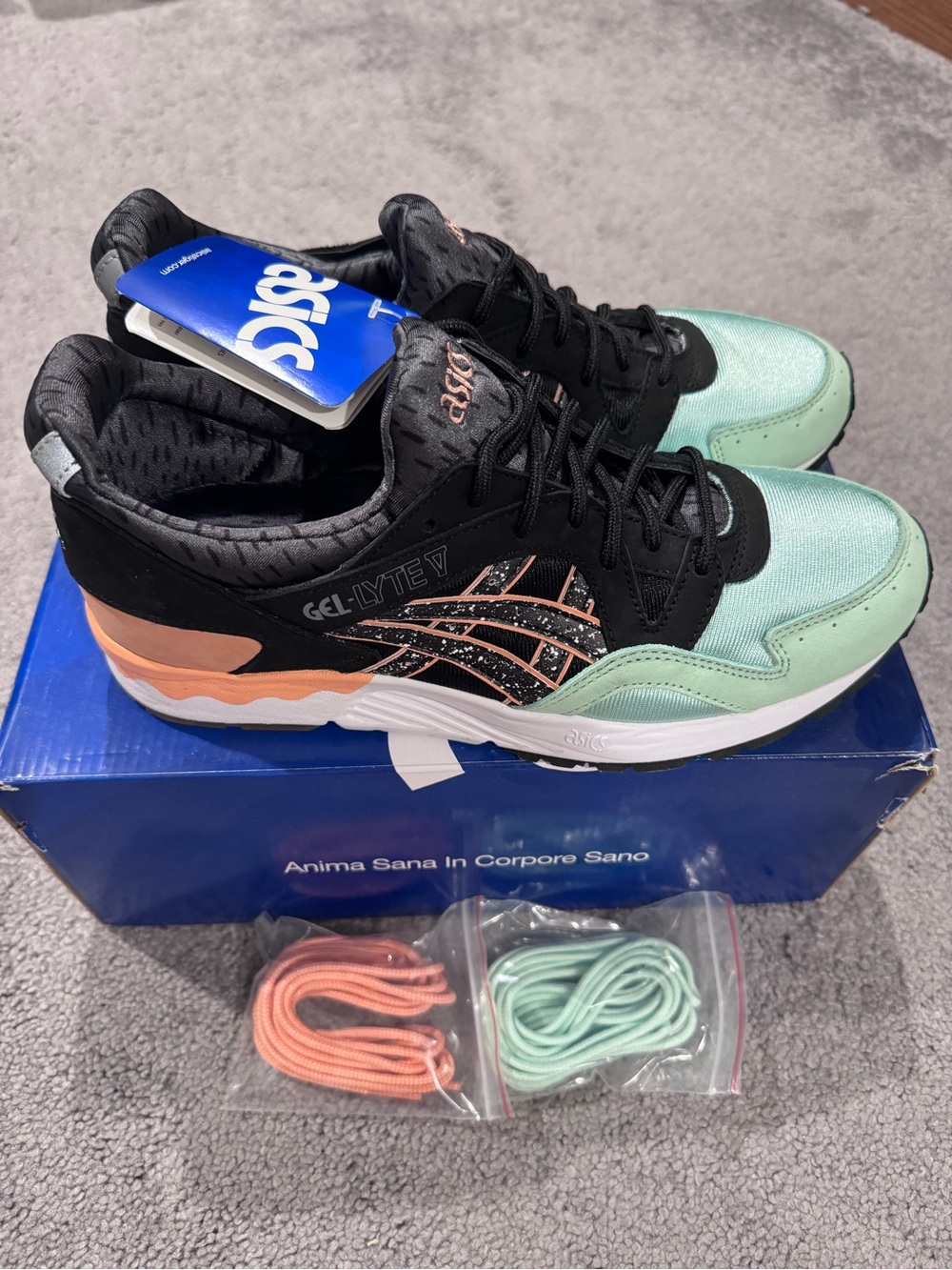 Naked x ASICS Gel-Lyte V “Hafnia” Mint Green & Black Sneakers